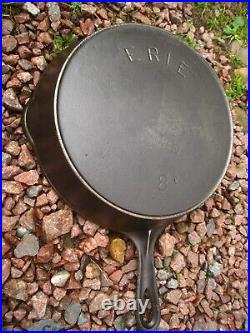 Fully Restored Pre Griswold Erie #8 Cast Iron Skillet with Anchor Maker's Mark