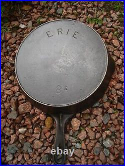 Fully Restored Pre Griswold Erie #8 Cast Iron Skillet with Anchor Maker's Mark