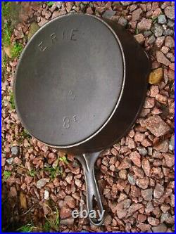 Fully Restored Pre Griswold Erie #8 Cast Iron Skillet with Anchor Maker's Mark