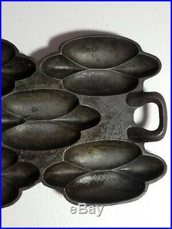 G. F. Filley Cast Iron Gem Muffin Pan #4 1800's Very Rare Hot Dog Pan