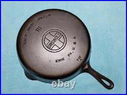 GRISWOLD #10 716A CAST IRON SKILLET-LARGE BLOCK LOGO-NO HEAT RING Restored