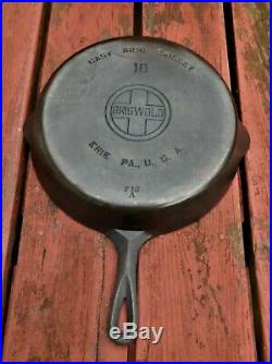 GRISWOLD #10 CAST IRON SKILLET WITH LARGE BLOCK LOGO P/N 716 A made in Erie, PA