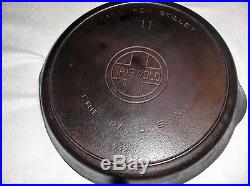 GRISWOLD #11 CAST IRON SKILLET #717 LARGE BLOCK LOGO With HEAT RING