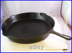 GRISWOLD #14 CAST IRON SKILLET WithHEAT RING LARGE BLOCK LOGO 718 ERIE, PA
