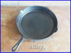 GRISWOLD #14 ERIE PA 718 BIG DADDY CAST IRON SKILLET With HEAT RING & BLOCK LOGO