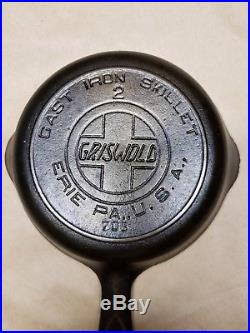 GRISWOLD #2 SLANT LOGO HEAT RING 703 Cast Iron Skillet Collector Grade Vintage