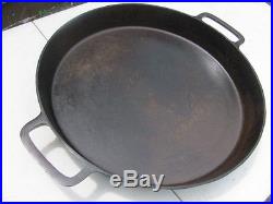 GRISWOLD #20 Hotel 2 Handled Skillet Frying Pan 20 Inch Block Logo Fire Ring
