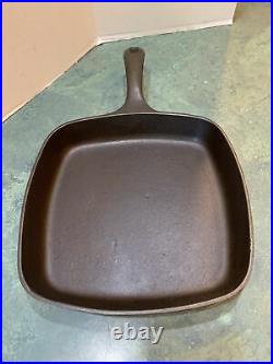 GRISWOLD #55 B SQUARE FRY/SKILLET CAST IRON PAN Cleaned/Seasoned Sets Level