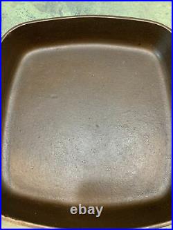 GRISWOLD #55 B SQUARE FRY/SKILLET CAST IRON PAN Cleaned/Seasoned Sets Level