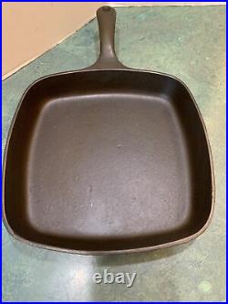 GRISWOLD #55 B SQUARE FRY/SKILLET CAST IRON PAN Cleaned/Seasoned Sets Level