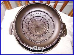 GRISWOLD #7 TITE-TOP CAST IRON DUTCH OVEN with LID & TRIVET (Erie, PA) USA