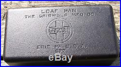 GRISWOLD CAST IRON LOAF PAN #877 ERIE Pa. Dutch oven bread skillet 4 12
