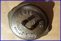 GRISWOLD CAST IRON No. 3 LOW DOME FULL WRITING SKILLET LID COVER raised letter