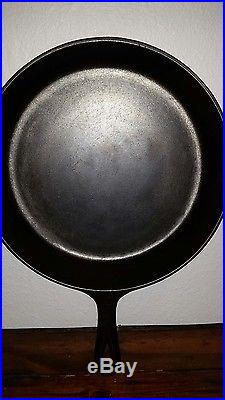 GRISWOLD Cast Iron SKILLET Frying Pan # 10 LARGE BLOCK LOGO Heat Ring RESTORED