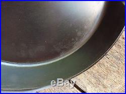 GRISWOLD Cast Iron SKILLET Frying Pan # 14 LARGE BLOCK LOGO Heat Ring RESTORED