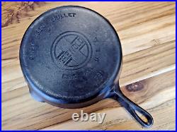 GRISWOLD Cast Iron SKILLET Frying Pan #7 ERIE 701C Large Block Logo Sits Flat