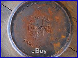 GRISWOLD Cast Iron SKILLET Frying Pan # 9 Block LOGO FIRE RING 710 B