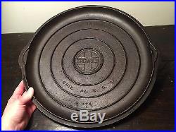 GRISWOLD Cast Iron Skillet #14 WITH Lid Cover 474 Very Level with Fire Ring