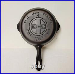 GRISWOLD Cast Iron Skillet #4 No 702 Erie PA USA Restored