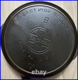GRISWOLD Cast Iron Skillet # 9 Large Slant Logo Antique Erie PA USA 710 D