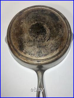GRISWOLD Cast Iron Skillet # 9 Slant Logo Heat Ring Antique Erie PA USA 710 C