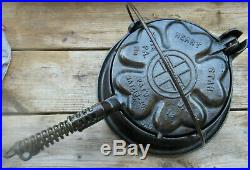 GRISWOLD Heart & Star Waffle Iron NO. 18 (High Base)