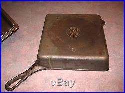 GRISWOLD Square FRY Skillet # 768 & Matching Cast Iron Lid # 769