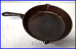 Gate Mark Cast Iron Skillet Heat Ring Raised Handle A8P Mark 10 Double Spout