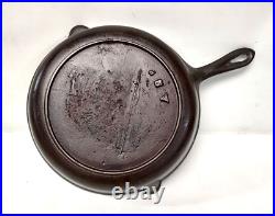 Gate Mark Cast Iron Skillet Heat Ring Raised Handle A8P Mark 10 Double Spout