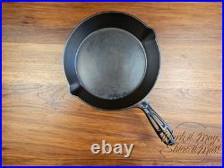 Gatemarked #8 Vintage Restored Cast Iron Skillet Fancy Handle (Unmarked)