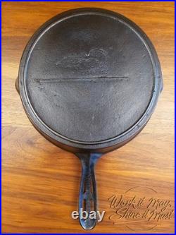 Gatemarked #8 Vintage Restored Cast Iron Skillet Fancy Handle (Unmarked)