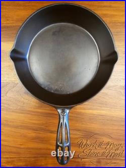 Gatemarked #8 Vintage Restored Cast Iron Skillet Fancy Handle (Unmarked)