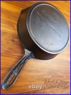 Gatemarked #8 Vintage Restored Cast Iron Skillet Fancy Handle (Unmarked)