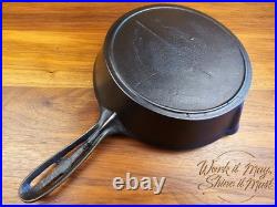 Gatemarked #8 Vintage Restored Cast Iron Skillet Fancy Handle (Unmarked)