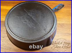 Gatemarked #8 Vintage Restored Cast Iron Skillet Fancy Handle (Unmarked)