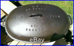 Gorgeous Griswold #9 Oval Roaster Large Block Logo P/N #649 with Trivet
