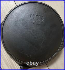Great Condition Favorite Piqua Ware #10 Cast Iron Skillet Restored Smiley Logo