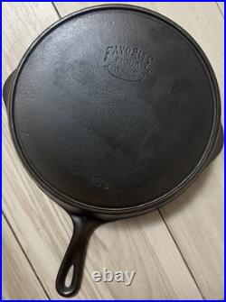 Great Condition Favorite Piqua Ware #10 Cast Iron Skillet Restored Smiley Logo