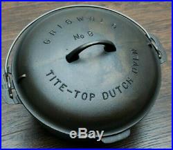 Grind Marks! Griswold #9 Large Block Logo Cast Iron Dutch Oven with Trivet Cleaned