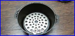 Grind Marks! Griswold #9 Large Block Logo Cast Iron Dutch Oven with Trivet Cleaned