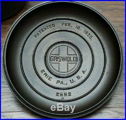 Grind Marks! Griswold #9 Large Block Logo Cast Iron Dutch Oven with Trivet Cleaned