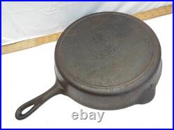 Griswold #10 Cast Iron Fry Skillet 716 B Pan Lg Block Logo Smoke Heat Ring 716B