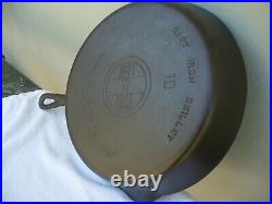 Griswold #10 Cast Iron Skillet Large Block Logo 716 A ERIE PA Smooth bottom