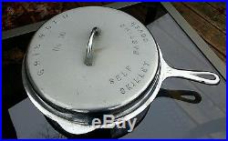 Griswold #10 Chrome Large Logo Skillet + High Dome Lid Cast Iron Erie PA