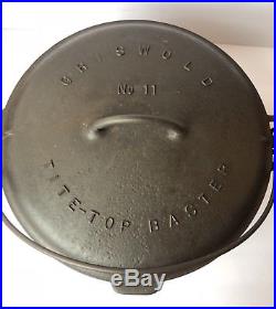 Griswold #11 Dutch Oven Cast Iron Slant Logo Baster Lid 2554 Pot 836 Erie Gift