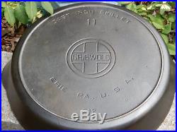 Griswold # 11 Skillet With Heat Ring And Large Block Logo Cast Iron
