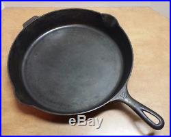 Griswold #12 Cast Iron 719 Skillet LARGE SLANT LOGO Flat Ghost Erie