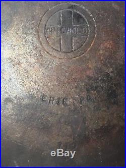 Griswold #12 Cast Iron Skillet 719 D Double Spout and Heat Ring ERIE, PA