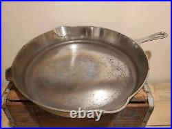 Griswold #14 Cast Iron Skillet 718 Large Block Logo Heat Ring Erie