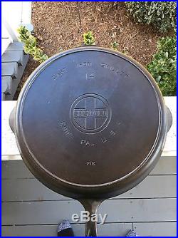 Griswold #14 Cast Iron Skillet Erie PA w Heat Ring PN 718 Block Logo